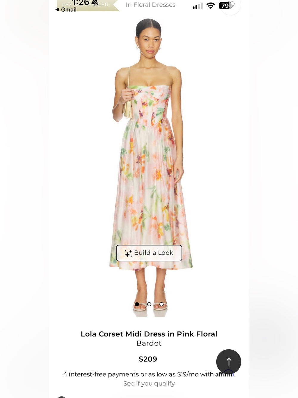 Lola Corset Midi Dress in Pink Floral